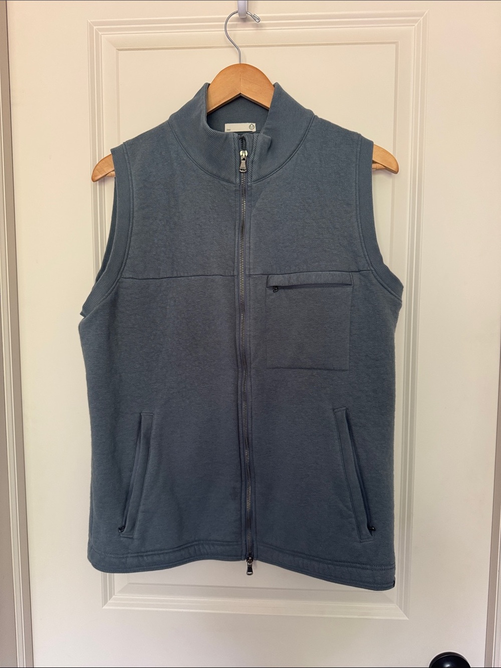 Men's Slate Blue Zip-Front Fleece Vest